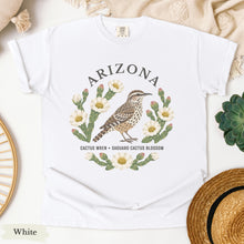 Load image into Gallery viewer, Arizona State Bird Flower Tee | Cactus Wren & Saguaro Blossom T-Shirt