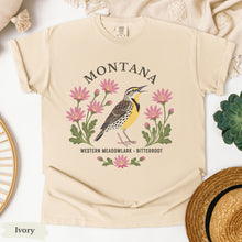 Load image into Gallery viewer, Montana State Bird and Flower Tee | Western Meadowlark & Bitterroot