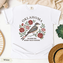 Load image into Gallery viewer, Oklahoma State Bird and Flower Tee | Scissor-Tailed Flycatcher & Rose