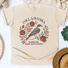 Load image into Gallery viewer, Oklahoma State Bird and Flower Tee | Scissor-Tailed Flycatcher & Rose