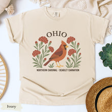 Load image into Gallery viewer, Ohio State Bird and Flower Tee | Northern Cardinal & Scarlet Carnation