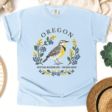 Load image into Gallery viewer, Oregon State Bird and Flower Tee | Western Meadowlark & Oregon Grape