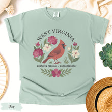 Load image into Gallery viewer, West Virginia State Bird and Flower Tee | Cardinal & Rhododendron