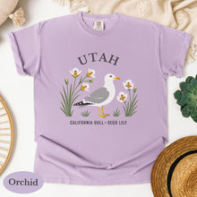 Load image into Gallery viewer, Utah State Bird and Flower Tee | California Gull & Sego Lily