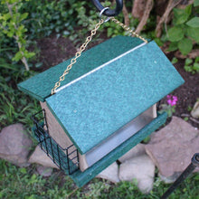Load image into Gallery viewer, Large Hopper Style Bird Feeder with Two Suet Cages