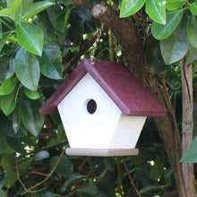 Load image into Gallery viewer, Hanging Wren and Chickadee House (Cherry) Made From Recycled Poly Lumber