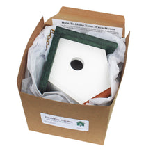 Load image into Gallery viewer, Hanging Wren and Chickadee House (Green) Made From Recycled Poly Lumber