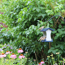 Load image into Gallery viewer, Small Hanging Bird Feeder - Navy and Grey