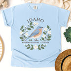 Idaho State Bird and Flower Tee | Mountain Bluebird & Syringa