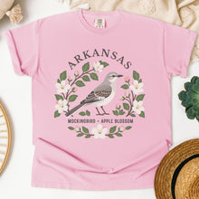 Load image into Gallery viewer, Arkansas State Bird Flower Tee | Mockingbird &amp; Apple Blossom
