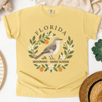Florida State Bird Flower Tee | Mockingbird & Orange Blossom