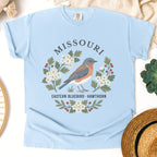 Missouri State Bird and Flower Tee | Eastern Bluebird & Hawthorn