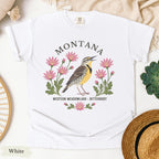 Montana State Bird and Flower Tee | Western Meadowlark & Bitterroot
