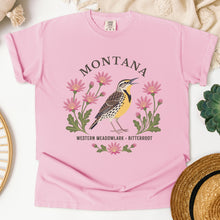 Load image into Gallery viewer, Montana State Bird and Flower Tee | Western Meadowlark &amp; Bitterroot

