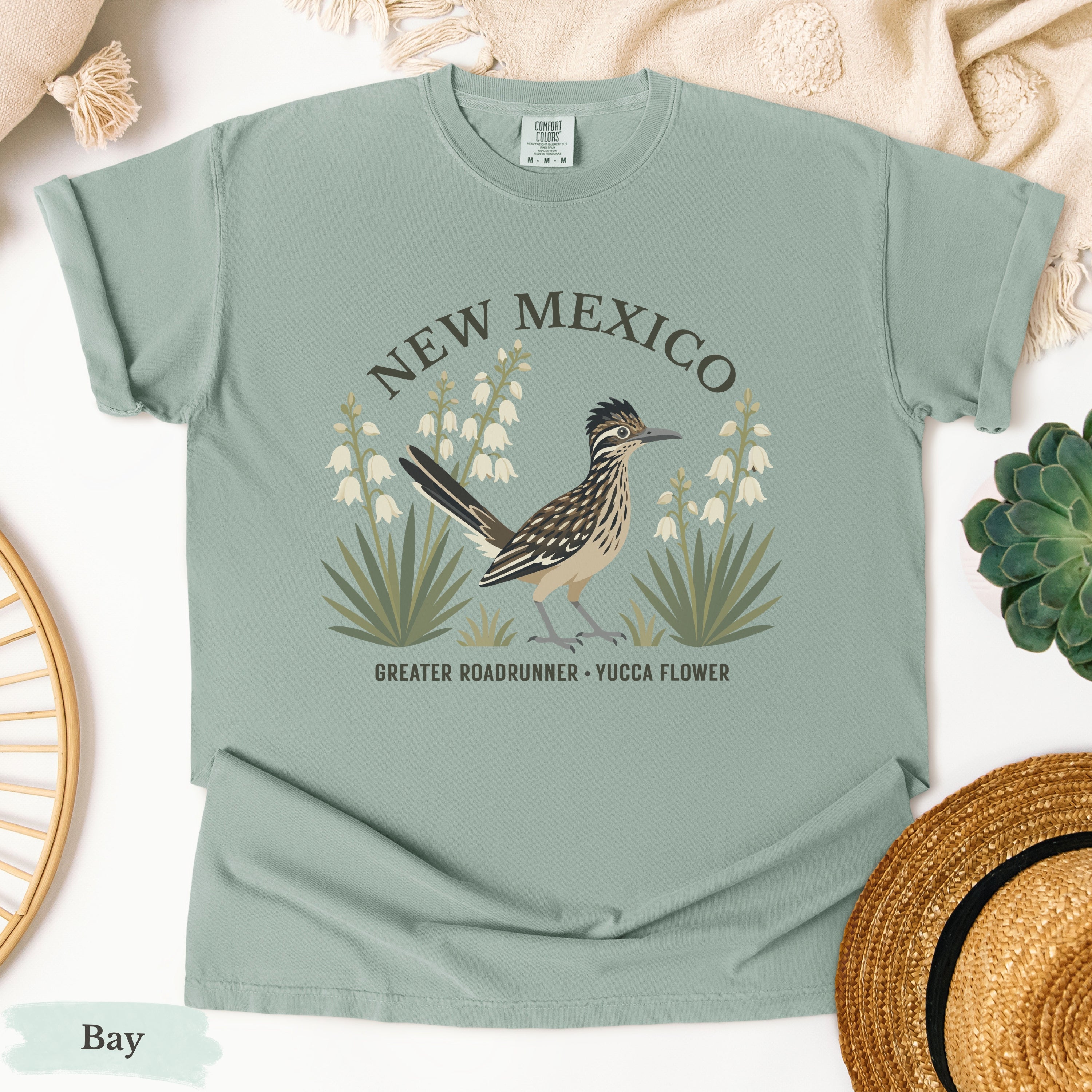 New Mexico State Bird and Flower Tee | Greater Roadrunner & Yucca Flower