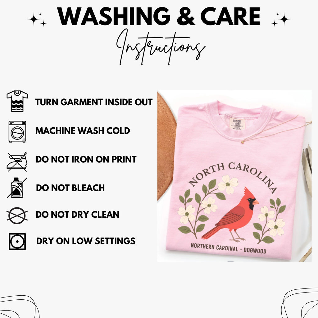 North Carolina State Bird and Flower Tee | Northern Cardinal & Dogwood