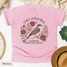 Load image into Gallery viewer, Oklahoma State Bird and Flower Tee | Scissor-Tailed Flycatcher &amp; Rose
