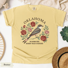 Load image into Gallery viewer, Oklahoma State Bird and Flower Tee | Scissor-Tailed Flycatcher &amp; Rose

