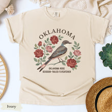 Load image into Gallery viewer, Oklahoma State Bird and Flower Tee | Scissor-Tailed Flycatcher &amp; Rose
