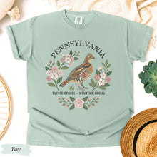 Load image into Gallery viewer, Pennsylvania State Bird and Flower Tee | Ruffed Grouse &amp; Mountain Laurel
