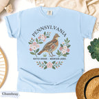 Pennsylvania State Bird and Flower Tee | Ruffed Grouse & Mountain Laurel