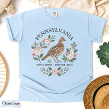 Load image into Gallery viewer, Pennsylvania State Bird and Flower Tee | Ruffed Grouse &amp; Mountain Laurel
