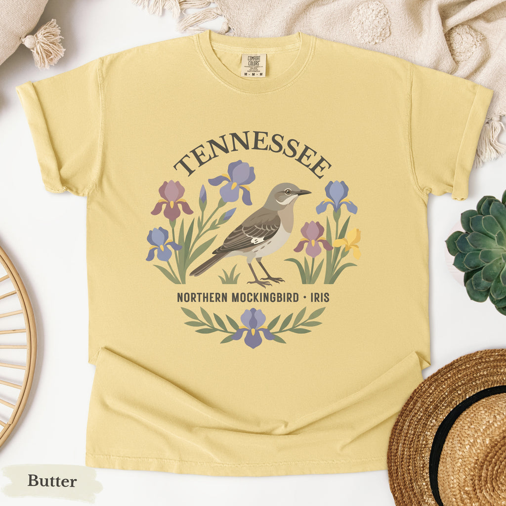 Tennessee State Bird and Flower Tee | Mockingbird & Iris