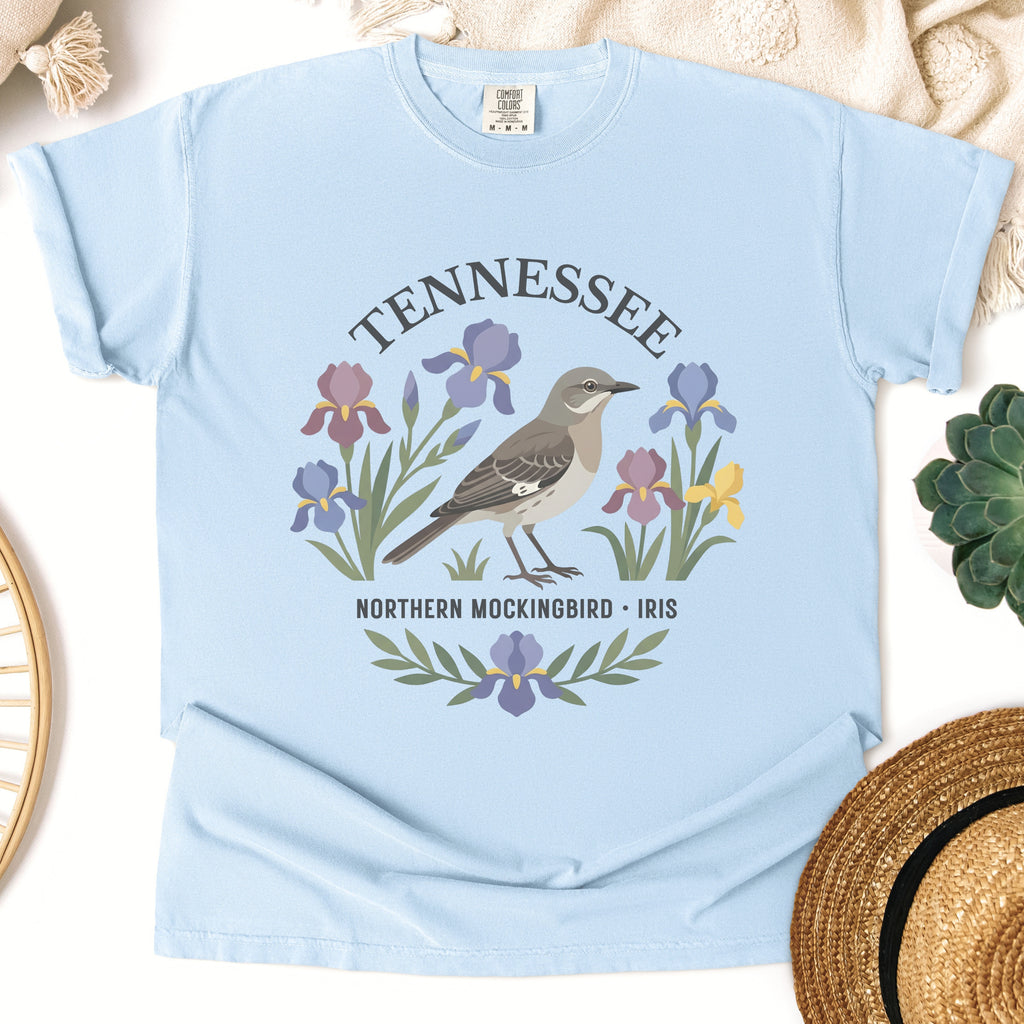 Tennessee State Bird and Flower Tee | Mockingbird & Iris