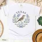 Texas State Bird and Flower Tee | Mockingbird & Bluebonnet
