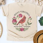West Virginia State Bird and Flower Tee | Cardinal & Rhododendron