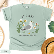 Load image into Gallery viewer, Utah State Bird and Flower Tee | California Gull &amp; Sego Lily
