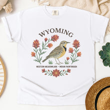 Load image into Gallery viewer, Wyoming State Bird and Flower Tee | Western Meadowlark &amp; Indian Paintbrush
