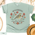 Wyoming State Bird and Flower Tee | Western Meadowlark & Indian Paintbrush