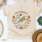 Wyoming State Bird and Flower Tee | Western Meadowlark & Indian Paintbrush