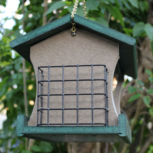 Large Hopper Style Bird Feeder with Two Suet Cages