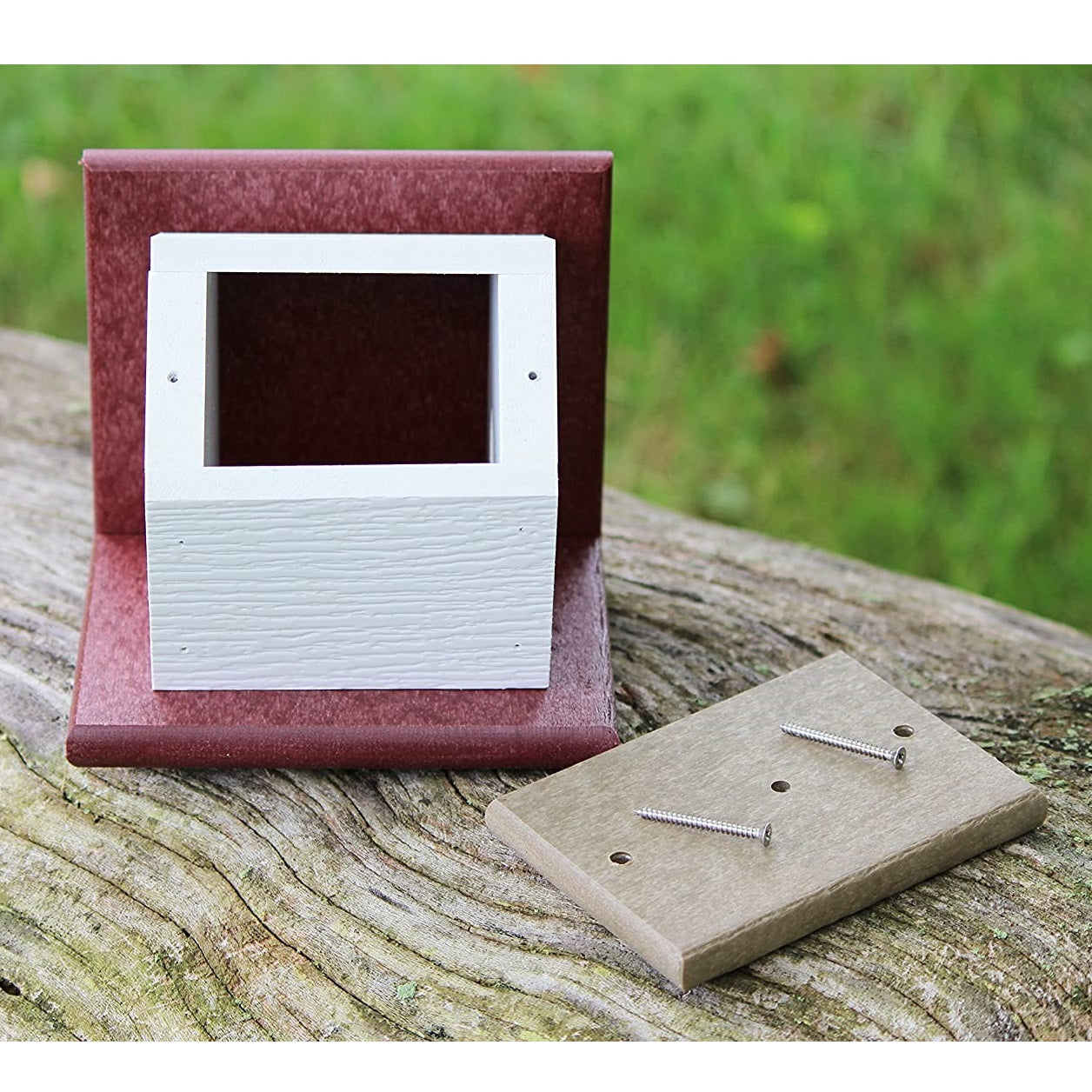 Hanging Wren and Chickadee House (Cherry) Made From Recycled Poly Lumber