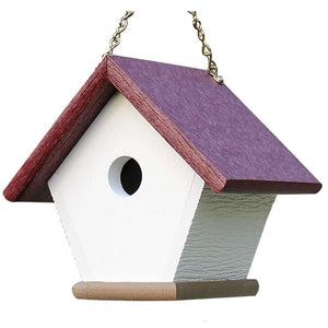 Hanging Wren and Chickadee House (Cherry) Made From Recycled Poly Lumber