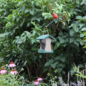 Small Hanging Bird Feeder - Green and Weatherwood
