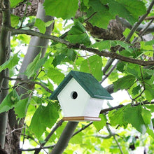 Load image into Gallery viewer, Hanging Wren and Chickadee House (Green) Made From Recycled Poly Lumber

