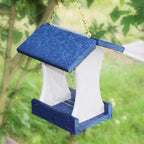 Small Hanging Bird Feeder - Navy and Grey