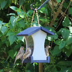 Small Hanging Bird Feeder - Navy and Grey