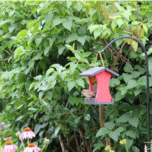 Load image into Gallery viewer, Small Hanging Bird Feeder - Red and Black
